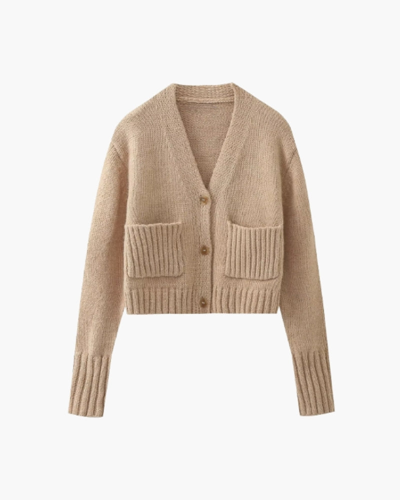 Gemütlich Knit Pocket Strickjacke