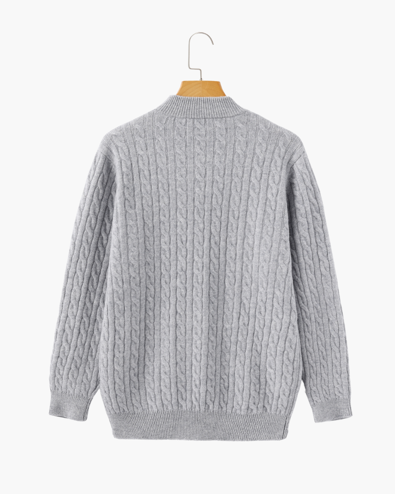 100 % Kaschmir Gewebter Half-Zip