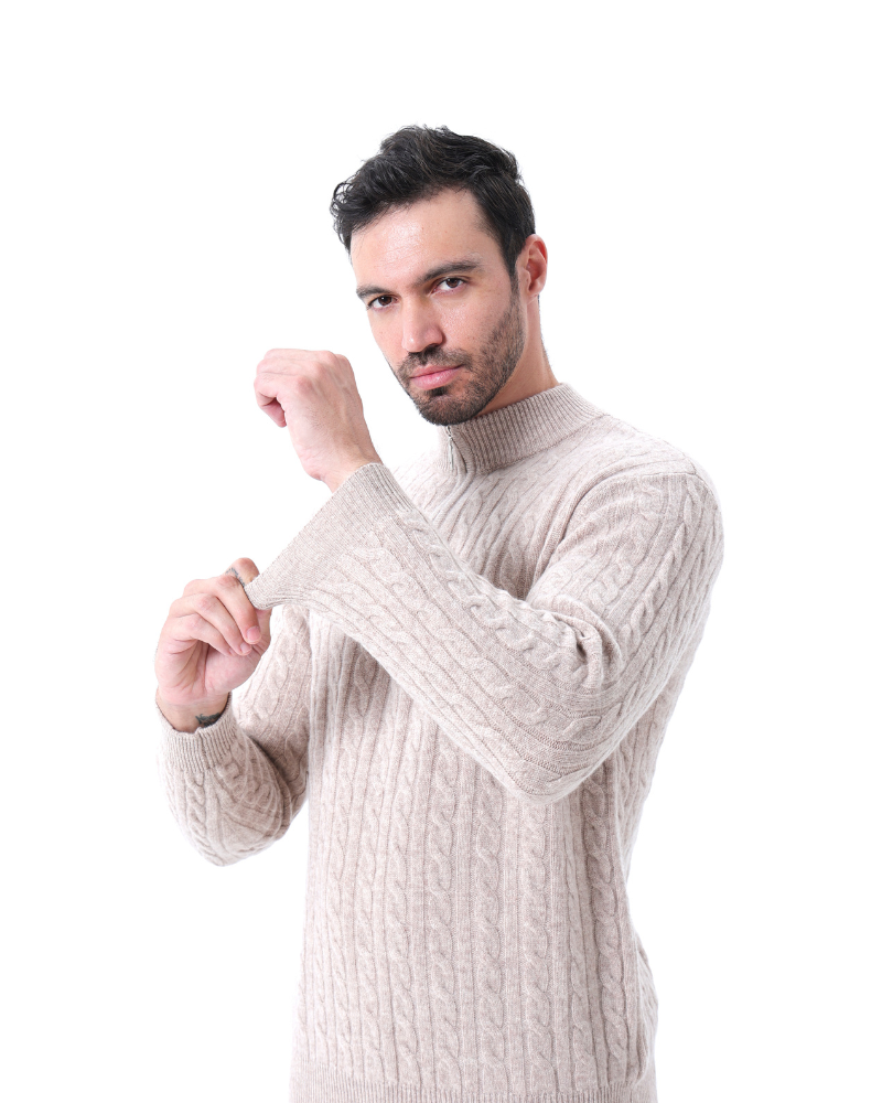 100 % Kaschmir Gewebter Half-Zip