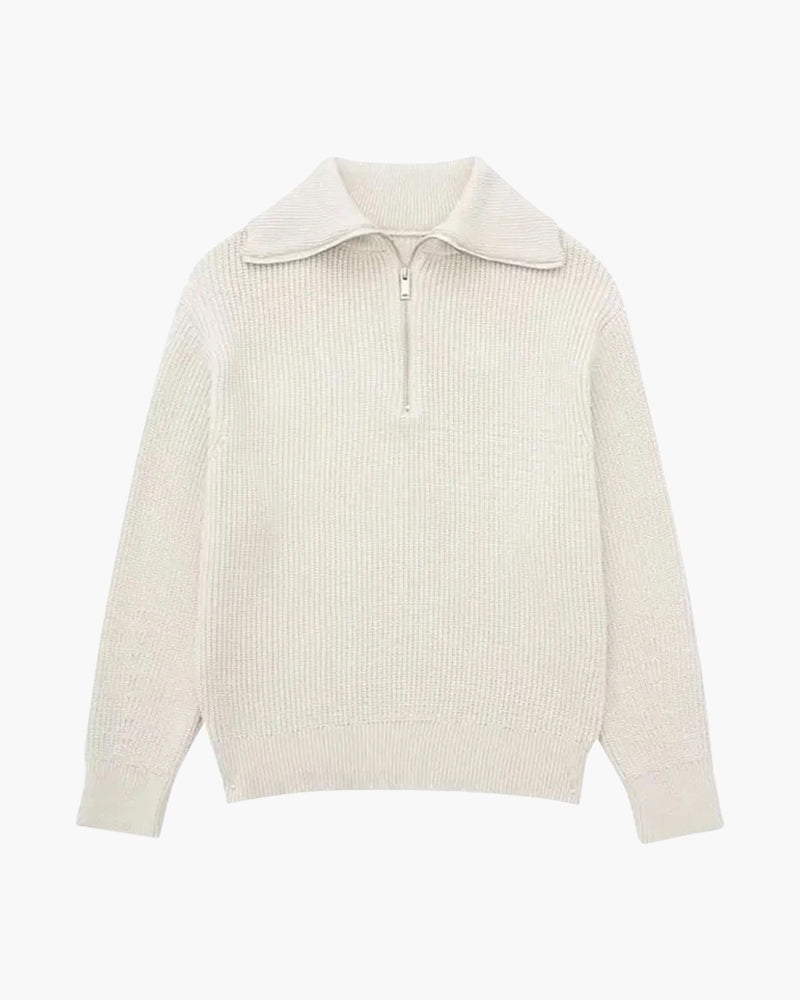 Gestreifter Zip-up-Pullover