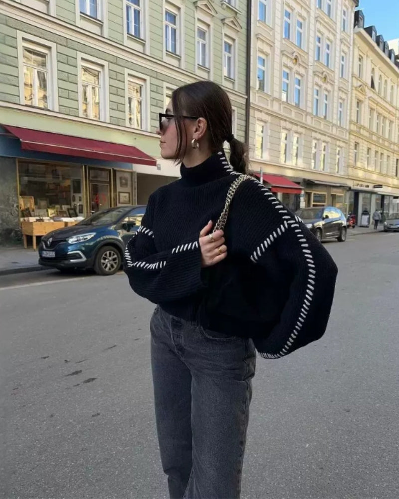 Lila-Strickpullover