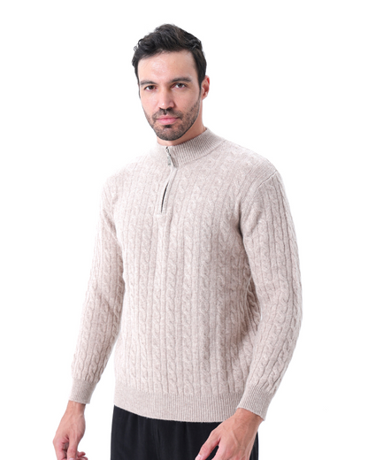 100 % Kaschmir Gewebter Half-Zip