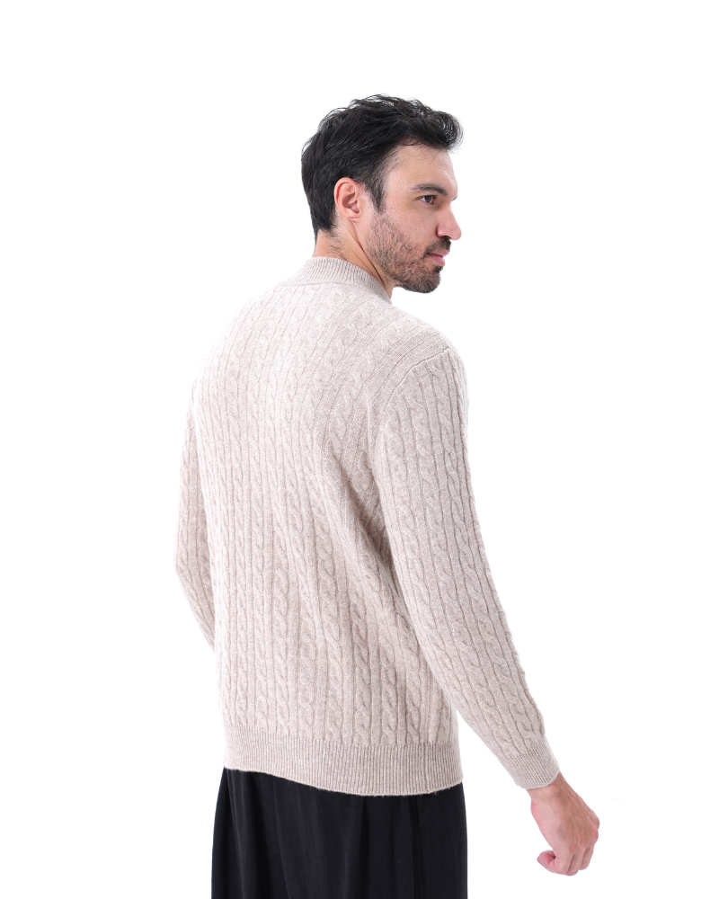 100 % Kaschmir Gewebter Half-Zip