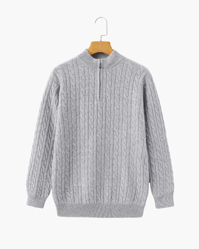 100 % Kaschmir Gewebter Half-Zip