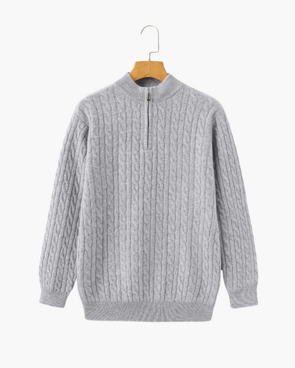 100 % Kaschmir Gewebter Half-Zip