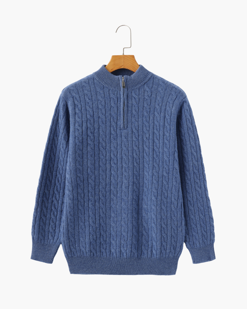 100 % Kaschmir Gewebter Half-Zip