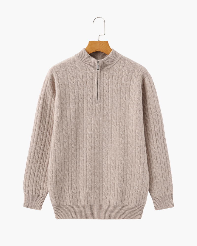 100 % Kaschmir Gewebter Half-Zip