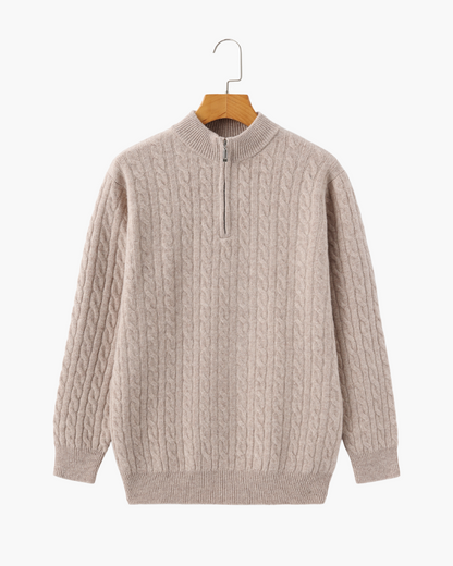 100 % Kaschmir Gewebter Half-Zip