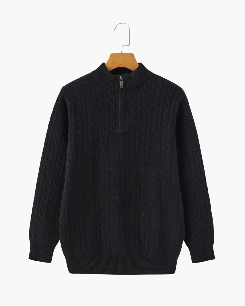 100 % Kaschmir Gewebter Half-Zip
