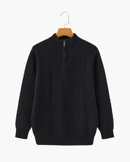 100 % Kaschmir Gewebter Half-Zip
