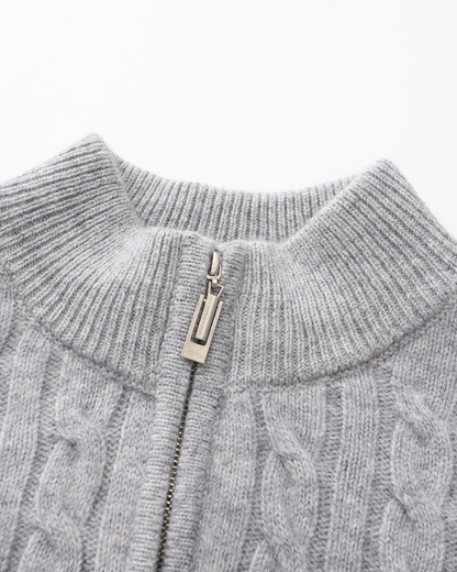 100 % Kaschmir Gewebter Half-Zip