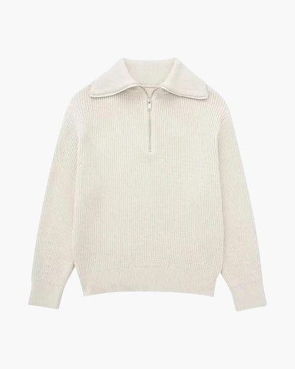 Gestreifter Zip-up-Pullover