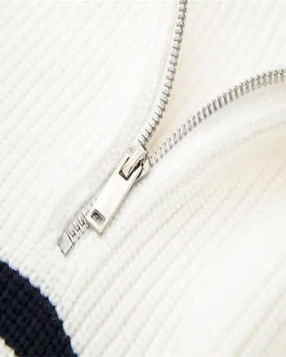 Gestreifter Zip-up-Pullover