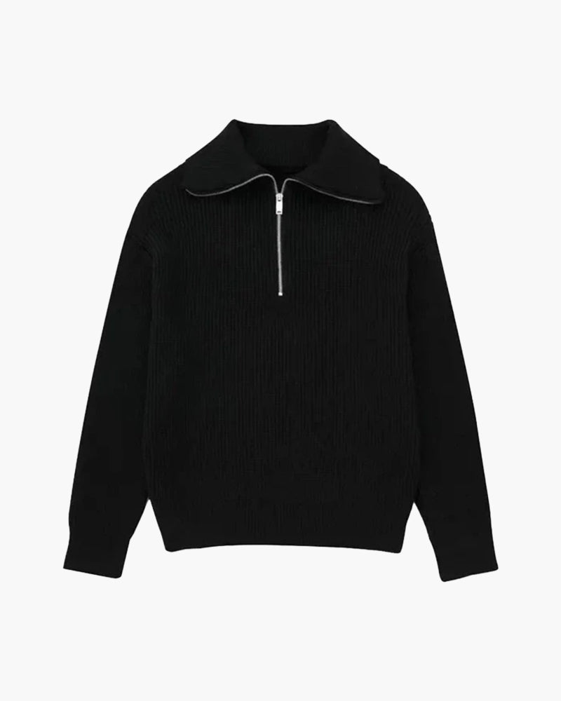 Gestreifter Zip-up-Pullover