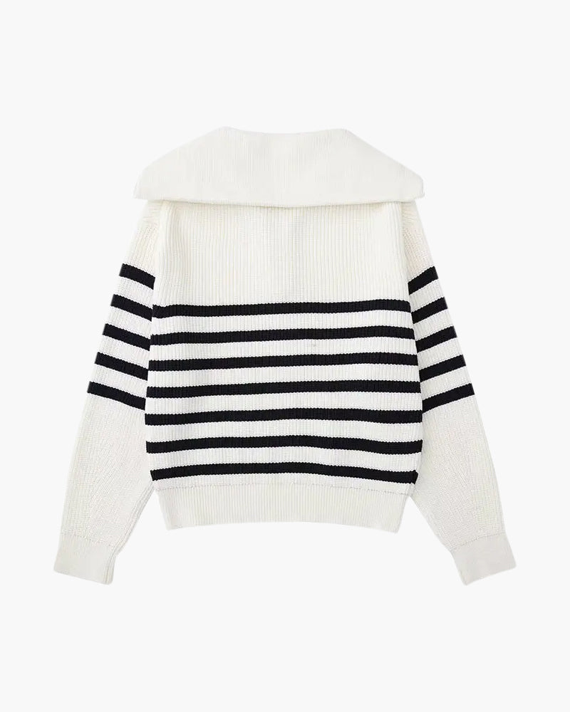Gestreifter Zip-up-Pullover