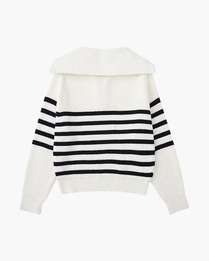 Gestreifter Zip-up-Pullover