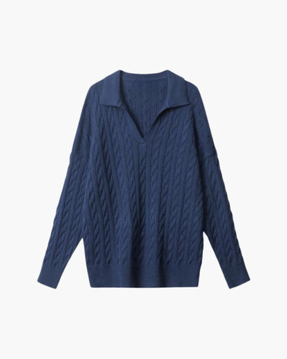Premium Wolle V-Ausschnitt Strickpullover