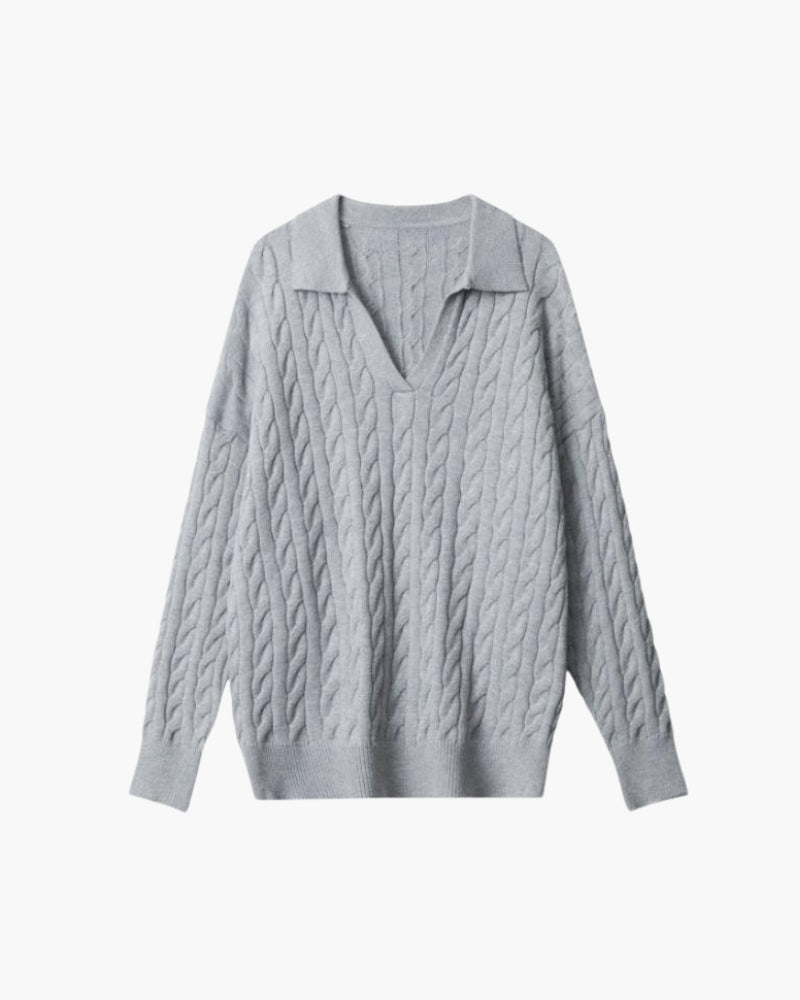 Premium Wolle V-Ausschnitt Strickpullover
