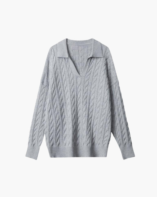 Premium Wolle V-Ausschnitt Strickpullover